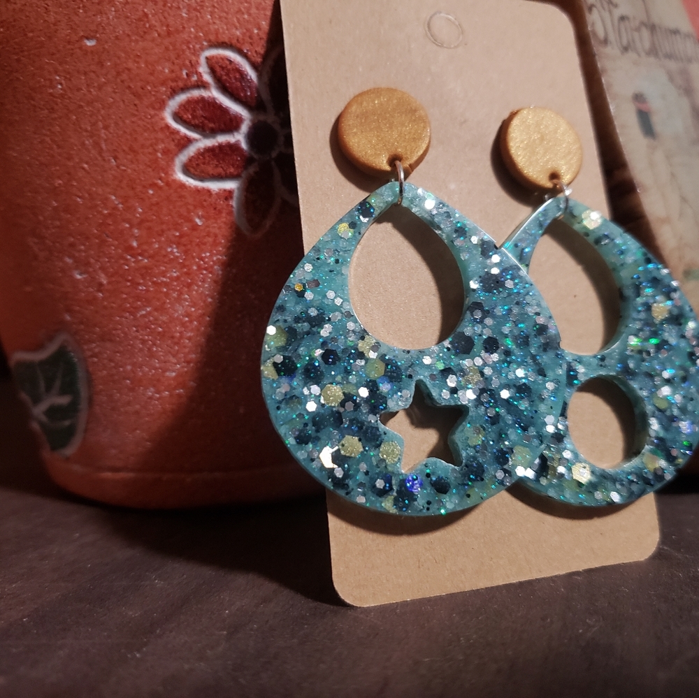 Polymer clay and resin earrings